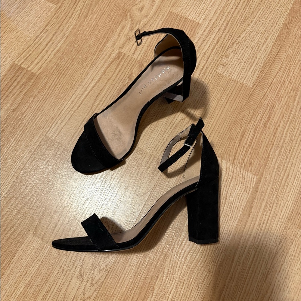 Madden Girl Black Ankle Strap Heels